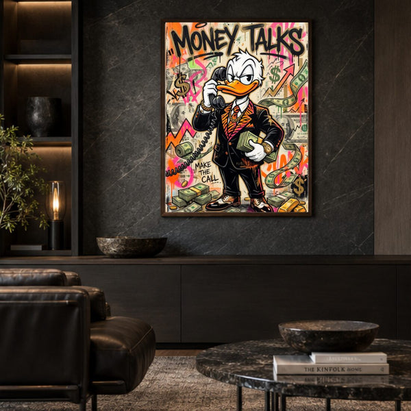 Money Talks Poster – Pop Art Graffiti Kunstdruck fürs Büro