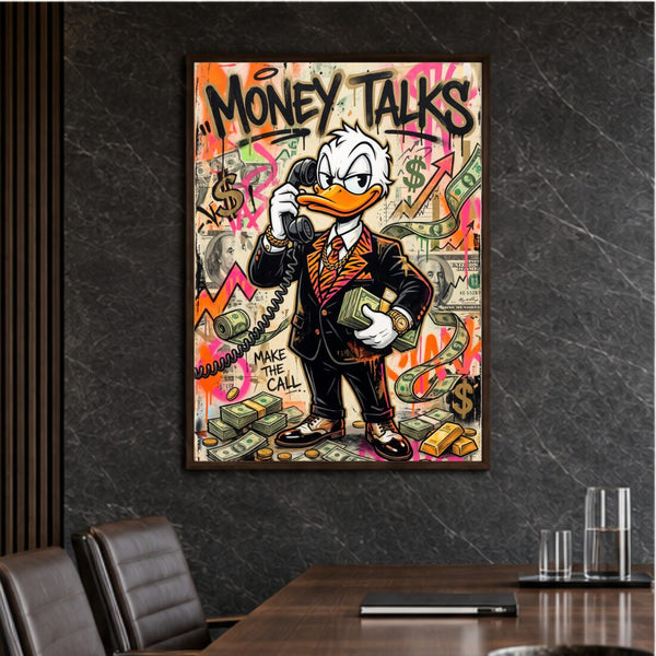 Money Talks Poster – Pop Art Graffiti Kunstdruck fürs Büro
