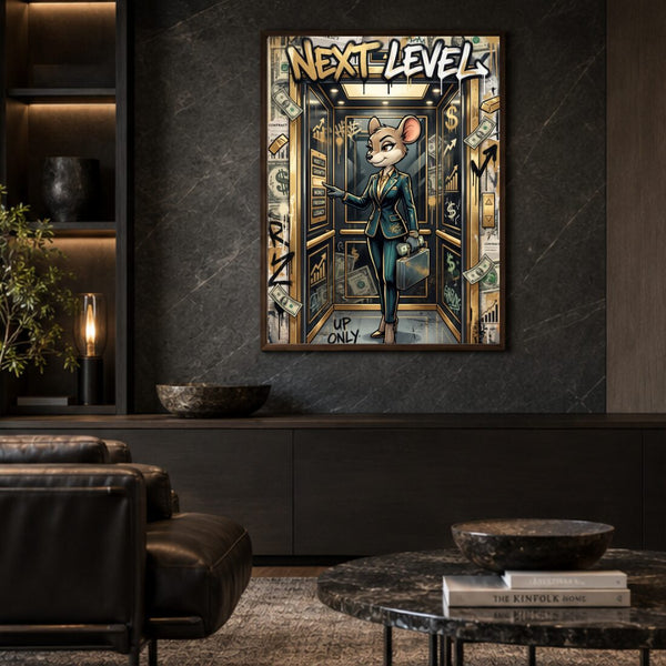 Next Level Poster – Up Only Motivation Kunstdruck fürs Büro