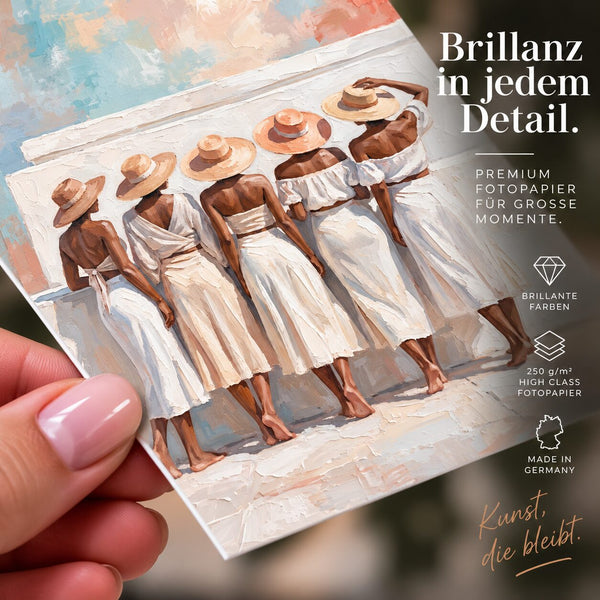 Frauen am Meer Poster – malerischer Kunstdruck in Pastell