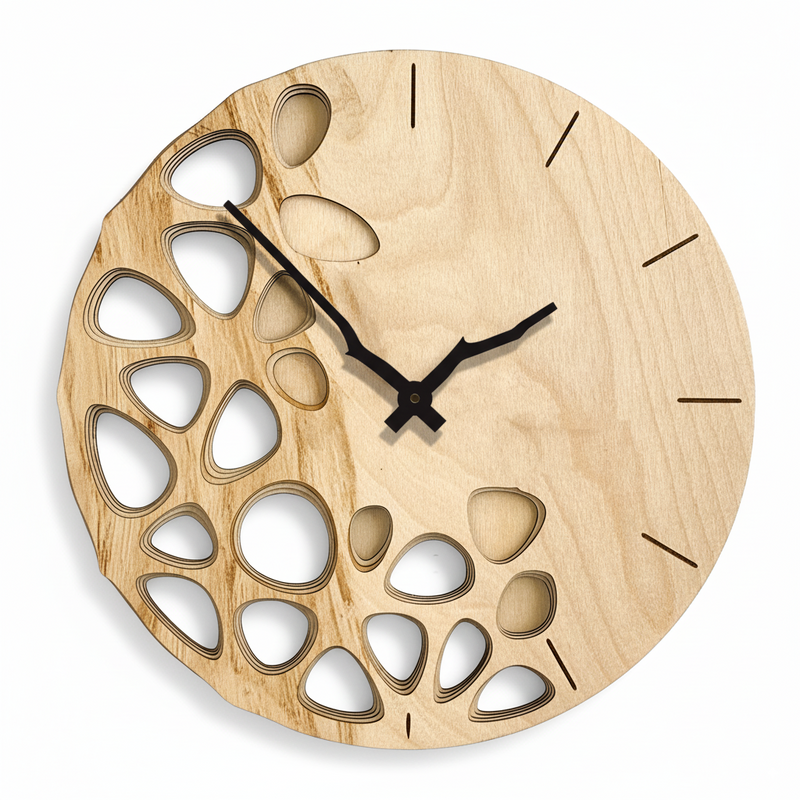 Valora Handgefertigte Wanduhr aus Echtholz