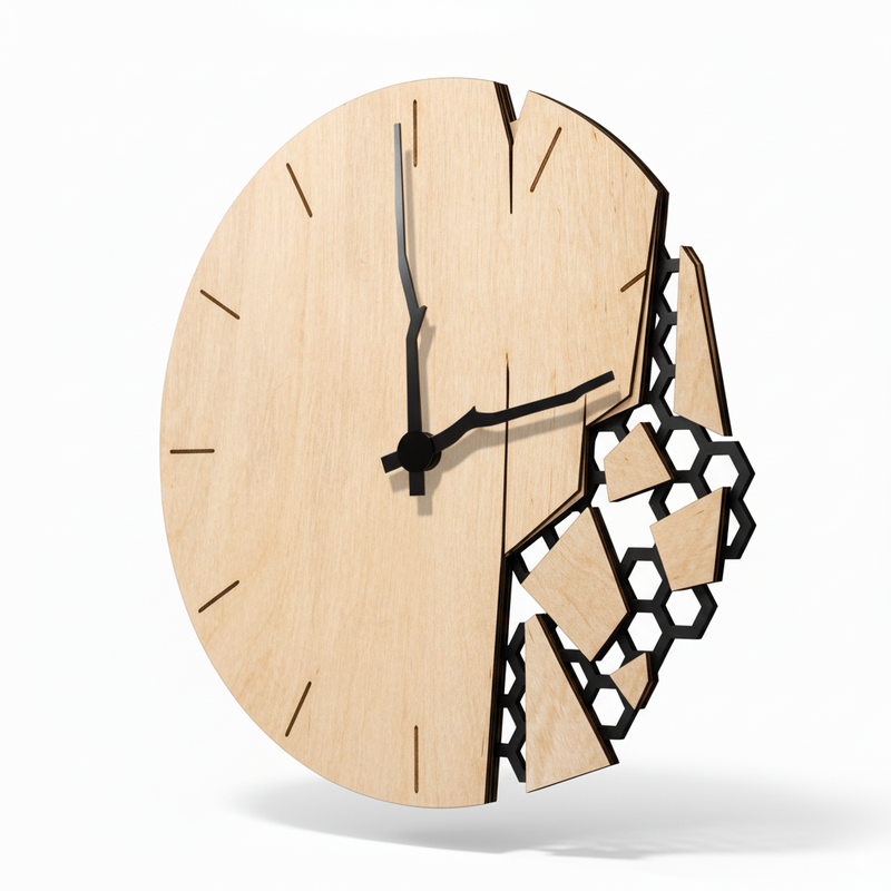 Alara Handgefertigte Wanduhr aus Echtholz