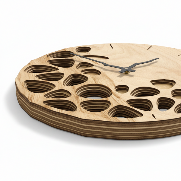 Valora Handgefertigte Wanduhr aus Echtholz