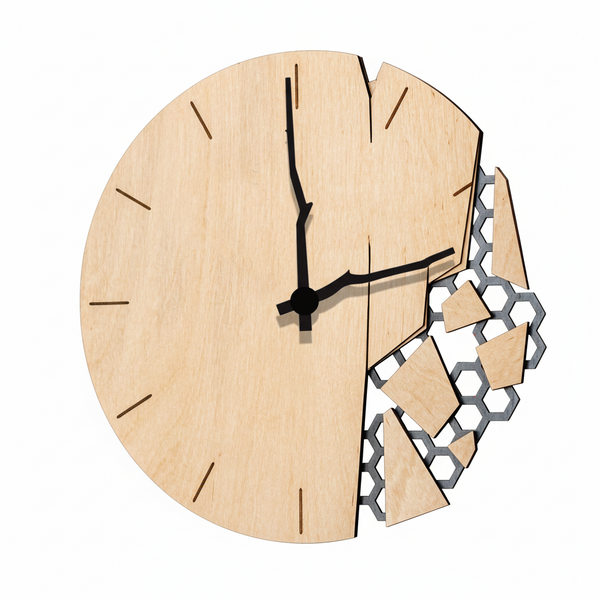 Alara Handgefertigte Wanduhr aus Echtholz