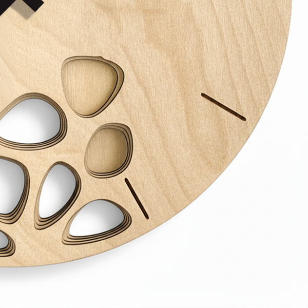 Valora Handgefertigte Wanduhr aus Echtholz