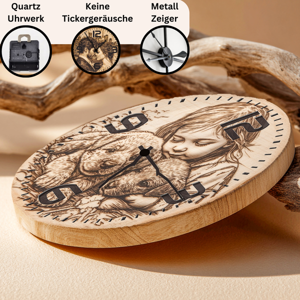 HerzZeit Die Foto Uhr aus Echtholz