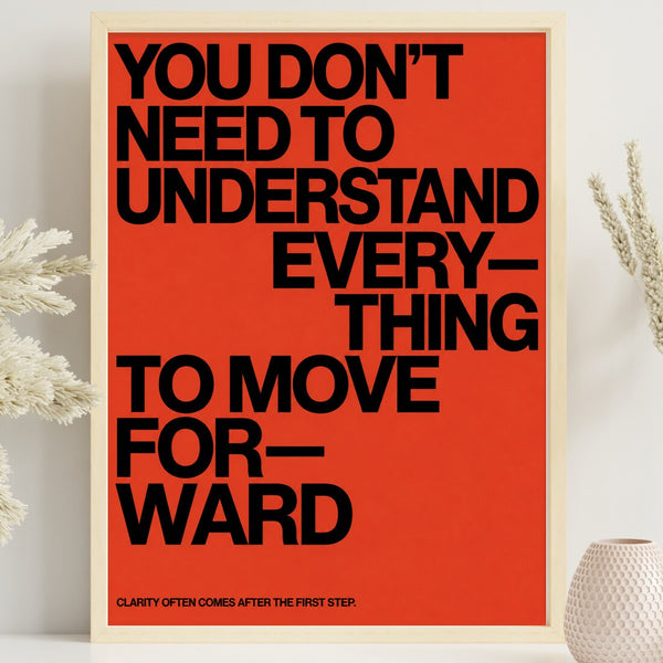 Move Forward – Typo Poster in Rot & Schwarz