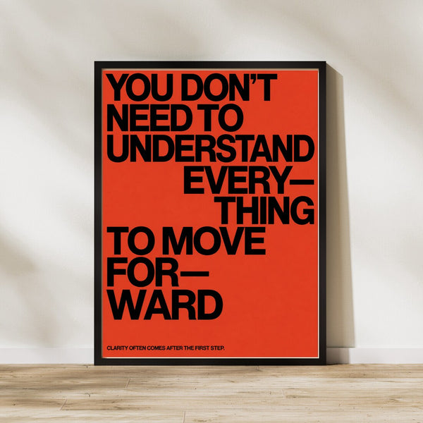 Move Forward – Typo Poster in Rot & Schwarz