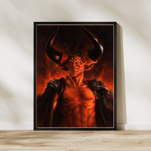Der Gehörnte – Dark Art Poster in Rot & Schwarz