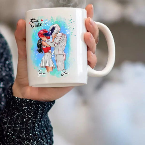Biker Paar – Pärchen Clipart Tasse Personalisiert mit Namen - MyMagicMemory DE