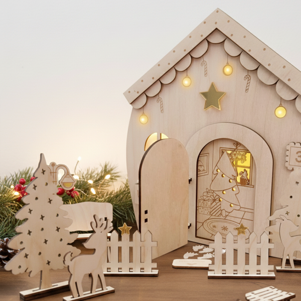 Wichtelhaus zum Selbstgestalten aus Echtholz handgefertigt und personalisierbar