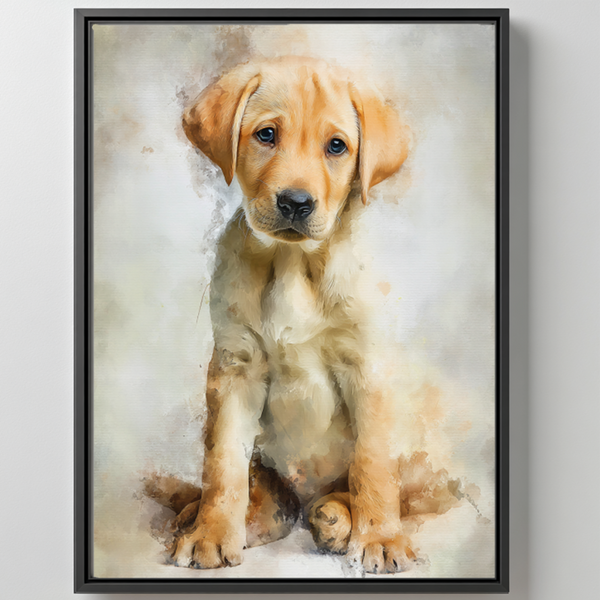 Personalisiertes Hund Poster mit Name – Individuelle Hunde Foto Illustration als Geschenk für Hundebesitzer – Aquarell oder Zeichnung