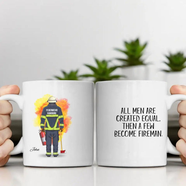 Feuerwehrmann Clipart Tasse Personalisiert mit Namen - MyMagicMemory DE
