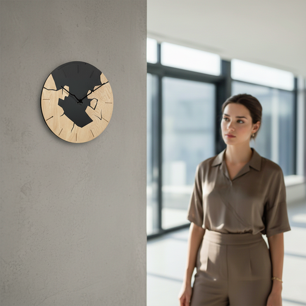 Astora Handgefertigte Wanduhr aus Echtholz