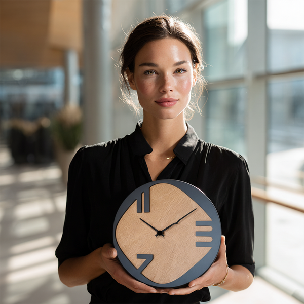 Arbor Handgefertigte Wanduhr aus Echtholz