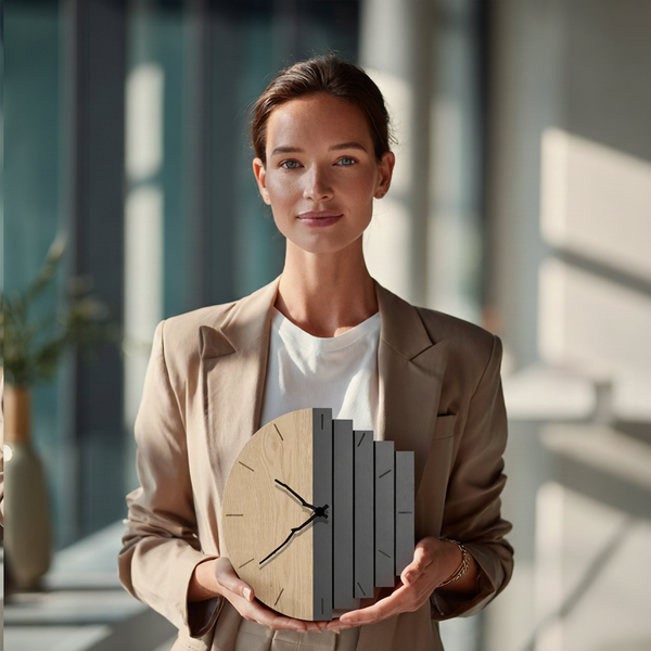 Zenith Handgefertigte Wanduhr aus Echtholz
