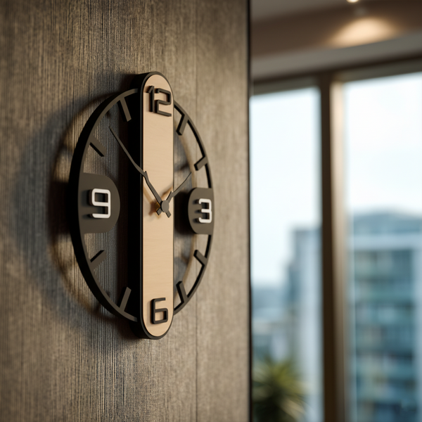 Zeitwerk Handgefertigte Wanduhr aus Echtholz