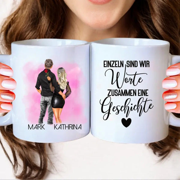 Pärchen Date Night Clipart Tasse Personalisiert mit Namen - MyMagicMemory DE