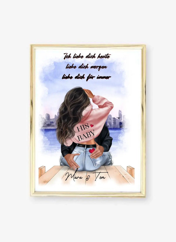 Pärchen Poster I choose you – Paar Poster Clipart mit Namen - MyMagicMemory DE