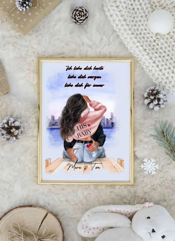 Pärchen Poster I choose you – Paar Poster Clipart mit Namen - MyMagicMemory DE