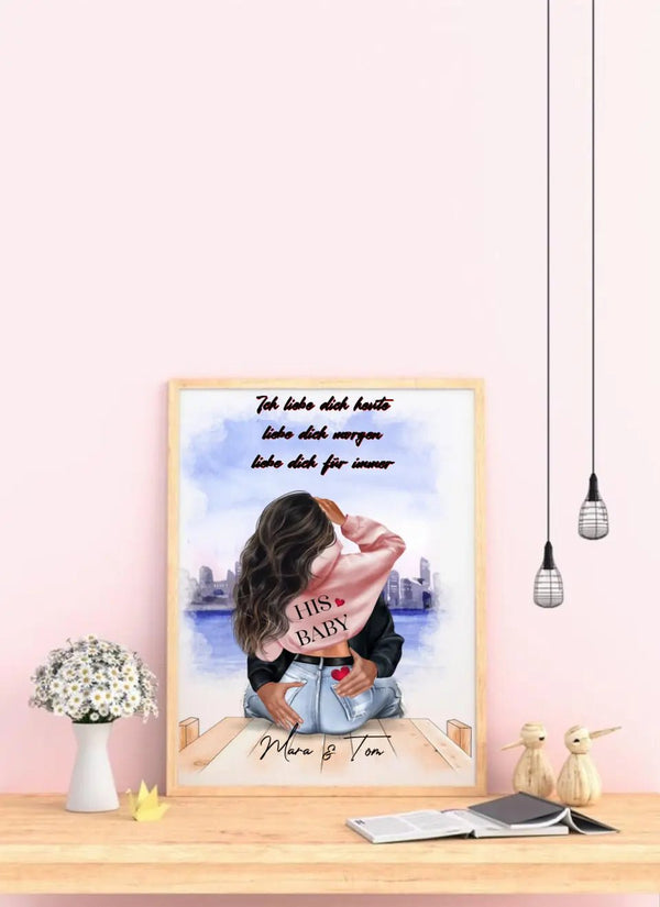 Pärchen Poster I choose you – Paar Poster Clipart mit Namen - MyMagicMemory DE