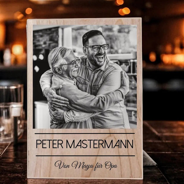 Personalisierbare Whisky Box mit Foto - Whisky Glas mit Gravur & Holz Geschenkbox - 3 Whisky Steine - Geschenkset - MyMagicMemory DE