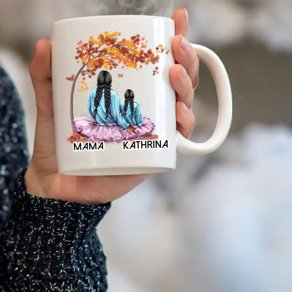 Personalisierte Tochter und Mama 4 Jahreszeiten Clipart Tasse Personalisiert mit Namen - MyMagicMemory DE