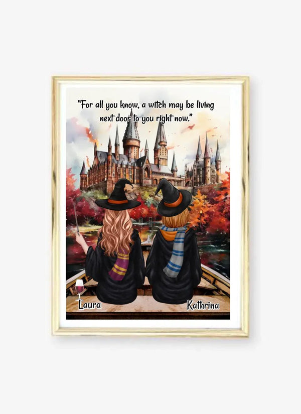 Personalisiertes Beste Freundinnen Zauberer Potter Poster Personalisiert mit Namen Clipart - MyMagicMemory DE