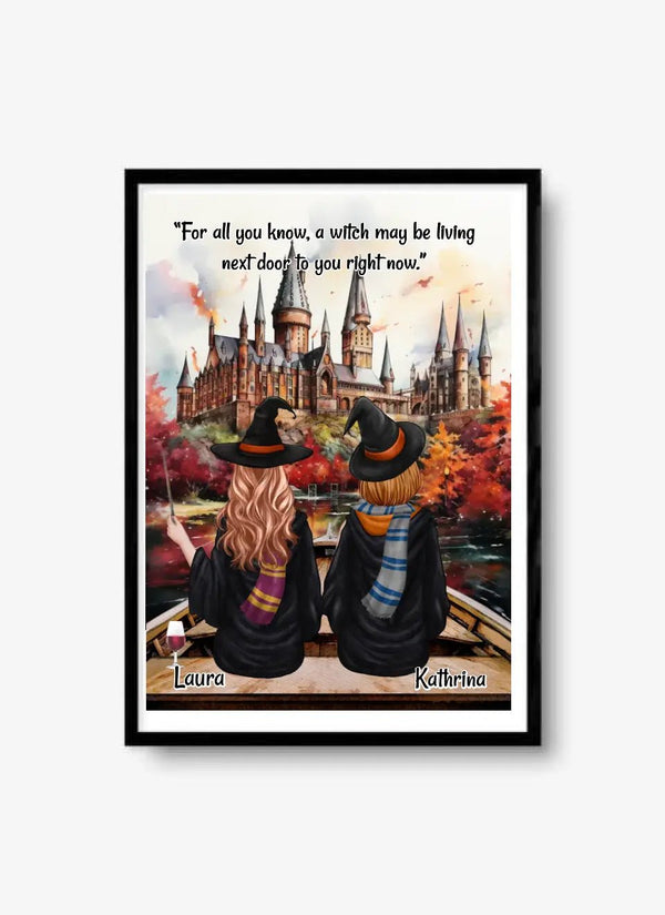 Personalisiertes Beste Freundinnen Zauberer Potter Poster Personalisiert mit Namen Clipart - MyMagicMemory DE