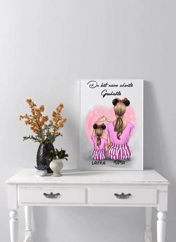 Personalisiertes Mutter und Tochter Clipart Poster Personalisiert mit Namen - MyMagicMemory DE