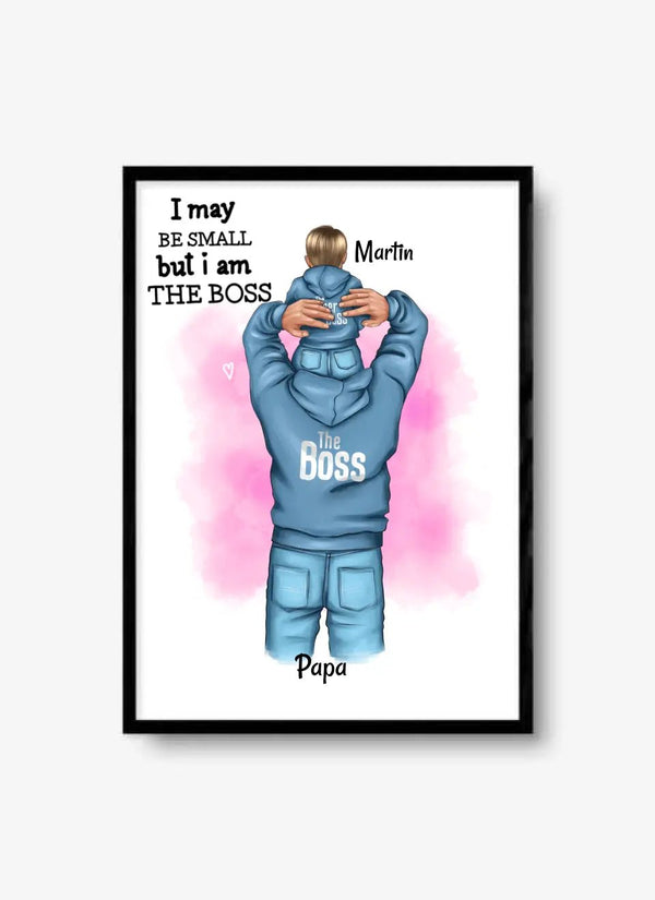 Personalisiertes Papa Kind Clipart Poster Junge, Mädchen Personalisierbar mit Namen - MyMagicMemory DE