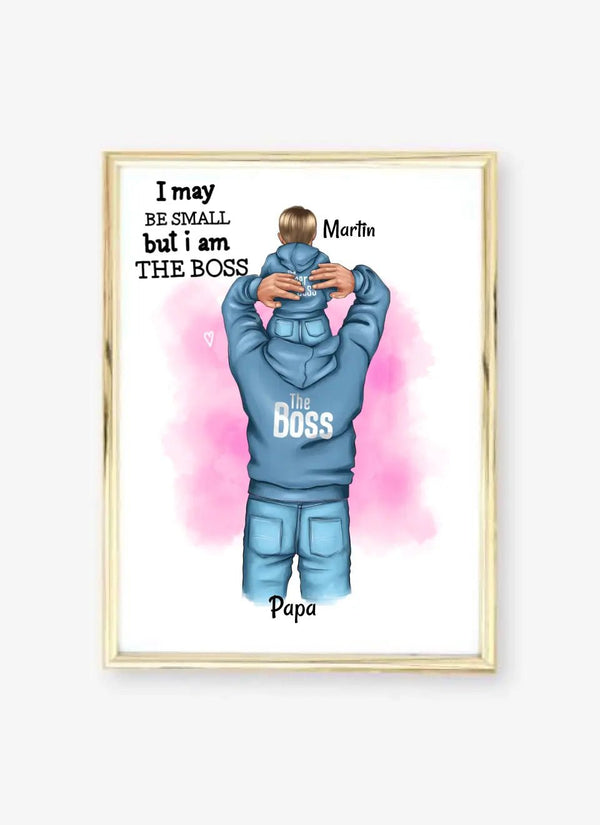 Personalisiertes Papa Kind Clipart Poster Junge, Mädchen Personalisierbar mit Namen - MyMagicMemory DE