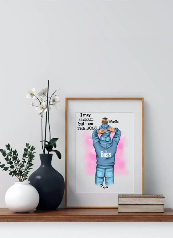 Personalisiertes Papa Kind Clipart Poster Junge, Mädchen Personalisierbar mit Namen - MyMagicMemory DE
