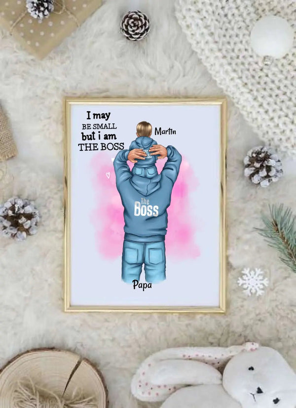 Personalisiertes Papa Kind Clipart Poster Junge, Mädchen Personalisierbar mit Namen - MyMagicMemory DE