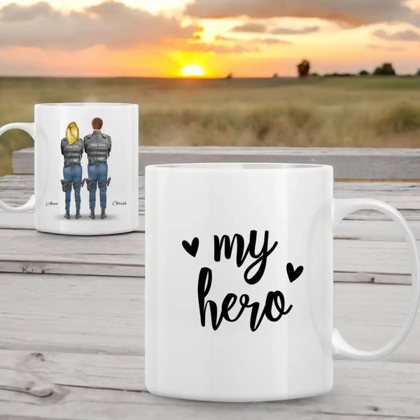 Polizei Paar Uniform Polizei Paar Uniform - personalisierte Tasse - MyMagicMemory DE