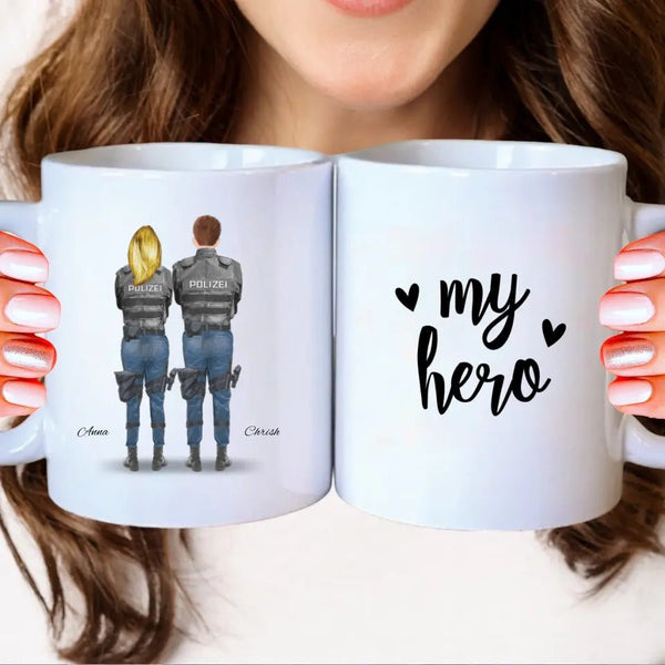 Polizei Paar Uniform Polizei Paar Uniform - personalisierte Tasse - MyMagicMemory DE