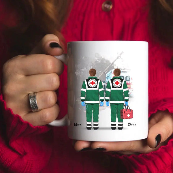 Rettungssanitäter - Helden Tasse Freunde Kollegen personalisiert - MyMagicMemory DE