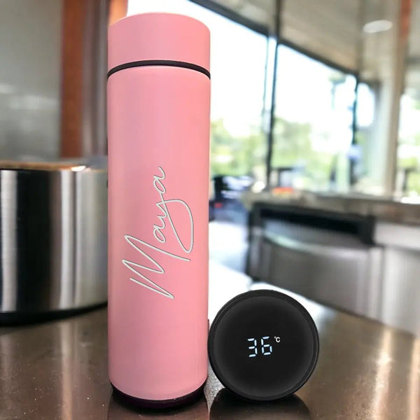 Thermoskanne mit Gravur und Touch Temperatur Anzeige 500ml - MyMagicMemory DE
