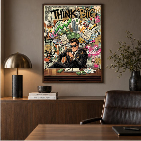 Think Big Poster – Motivation Graffiti Kunstdruck fürs Büro