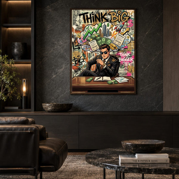 Think Big Poster – Motivation Graffiti Kunstdruck fürs Büro