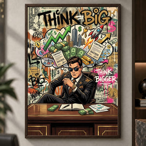 Think Big Poster – Motivation Graffiti Kunstdruck fürs Büro