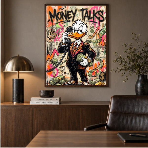 Money Talks Poster – Pop Art Graffiti Kunstdruck fürs Büro