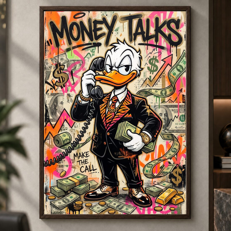 Money Talks Poster – Pop Art Graffiti Kunstdruck fürs Büro