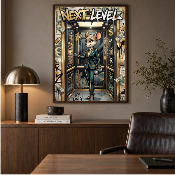Next Level Poster – Up Only Motivation Kunstdruck fürs Büro