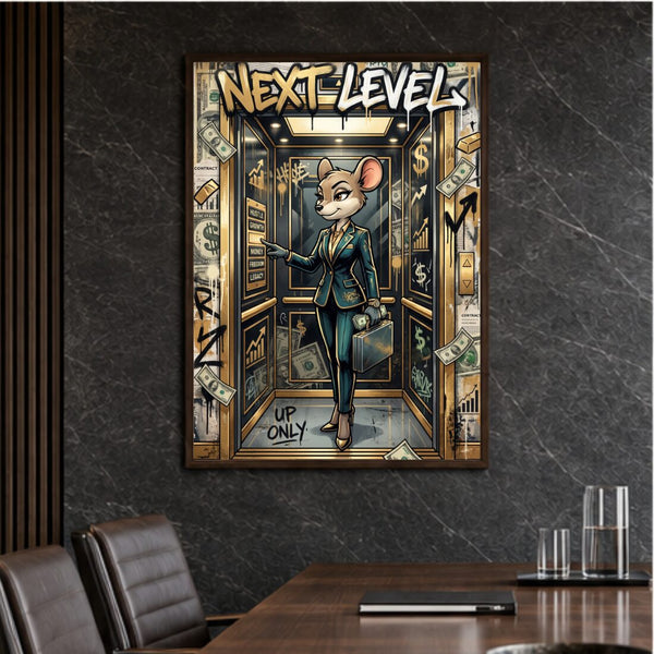 Next Level Poster – Up Only Motivation Kunstdruck fürs Büro