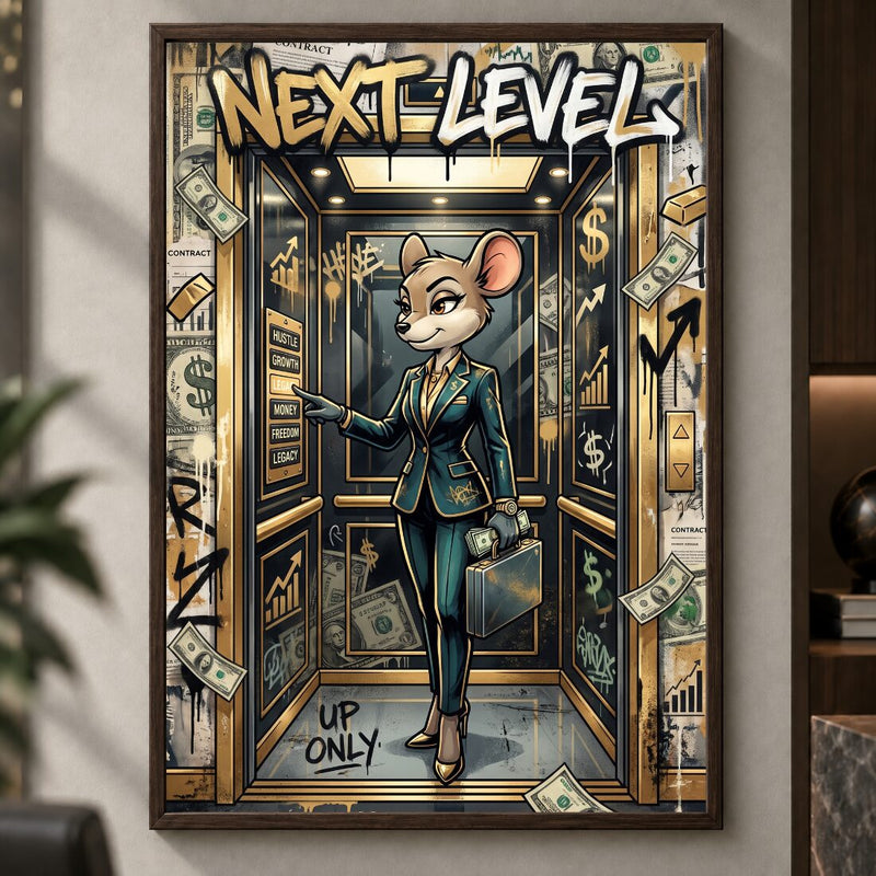 Next Level Poster – Up Only Motivation Kunstdruck fürs Büro