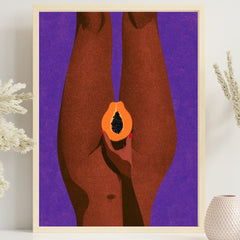 Frucht der Lust – Boho Akt Poster in Lila & Rostbraun
