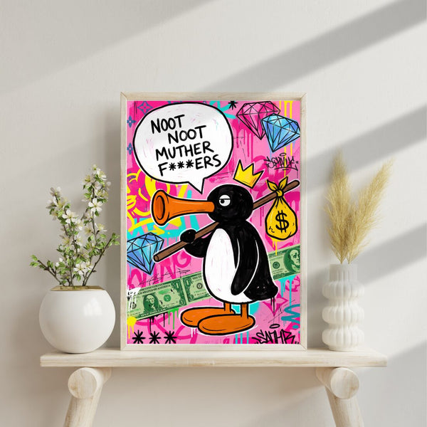 Noot Noot Poster – Pinguin Graffiti Pop Art Kunstdruck