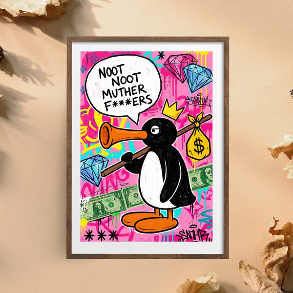 Noot Noot Poster – Pinguin Graffiti Pop Art Kunstdruck