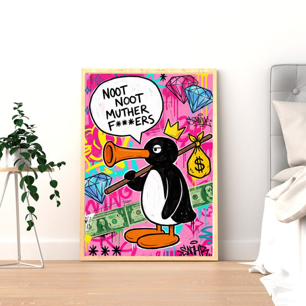 Noot Noot Poster – Pinguin Graffiti Pop Art Kunstdruck